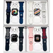 무선 T55 Pro Max 스마트 워치 1.71 인치 Smartwatch 이어폰 패션 2 in 1 Series 7 With Watch Band, [02] black