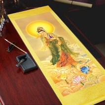 아미타불 그림 불교 족자 관세음 보살 관음 액자 탱화 석가모니 부처님 풍수 인테리어 법당 사찰, 140x60cm, 독립하다., 관세음 보살 A