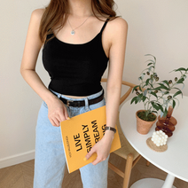 엔젤로즈샵 셀리딘 슬림 크롭 끈나시