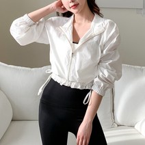 요가 필라테스복 숏 바람막이 아노락 크롭 집업