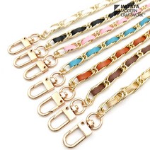 마크라메 뜨개 재료 더블 체인 가죽 가방끈 크로스 체인(7colors), 1.화이트