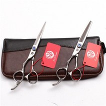 전문가용 강아지 애완견 비숑 푸들 셀프 미용 커브 가위 세트 왼손 5.5 보라색 드래곤, 1-z8002 음 5.5yy