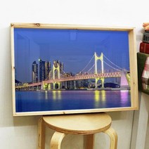 [바보사랑]우드프레임액자_부산광안대교(대형)-꾸밈, 타입선택:2.밤