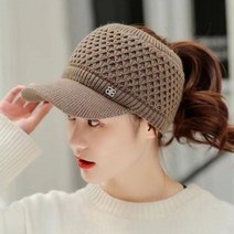 오너클랜 여성 자외선차단 니트 털 벌짚 캡 모자_WB1A9C9