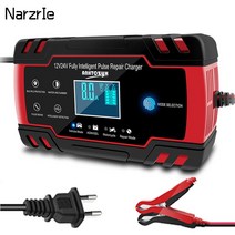 AGM배터리 펄스 수리 LCD 디스플레이 스마트 고속 충전 AGM 딥 사이클 배터리 12v 24V 8A 젤 납 산성 자동, 03 UK Plug