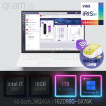 LG 2022 그램16(12세대) 16ZD90Q-GX76K [이벤트 한컴오피스 증정], WIN11 Pro, 16GB, 1TB, 코어i7, 화이트