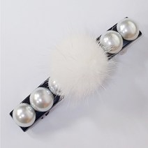 SUNNYDAY 리얼 밍크 퍼 진주 반머리 헤어 자동핀 성인 여성 머리핀 헤어핀 반묶음 심플 일자핀 사각 헤어집게 머리집게 국산 핸드메이드 머리삔 헤어삔 NN2