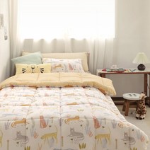 [파르페 바이 알레르망] [파르페by알레르망] 사파리 40수 순면 차렵이불패드세트 S (옐, 상세 설명 참조