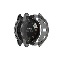 RuenTech 가민 피닉스 6X/6X 프로/피닉스 6X 사파이어 케이스 보호 TPU 프레임 스마트 워치용 (블랙 틴트)