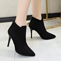 밍브띠 여성 민무늬 스틸레토 앵클 부츠