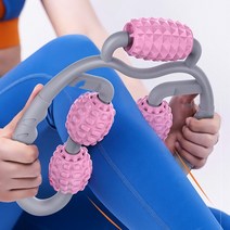 마사지롤러/마사지/5롤러 종아리마사지기/허벅지마사지/마사지기/안마기/목마사지/다리마사지, 핑크