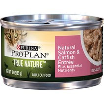 Purina Pro Plan True Nature Natural 연어 메기 앙트레 캣 푸드 통조림 3온스 24캔 케이스