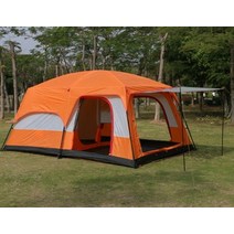돔형텐트 4인용텐트 겨울용 터널형 원터치 텐트 2 베드룸 레저 캠핑 이층 대형 5-8 명 두꺼운 방수, 오렌지