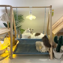 PETCA 고양이 해먹 침대 그네 하우스, 블루