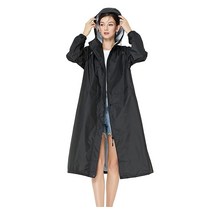 여성용 긴 우비 레인 재킷 코트 좁은 소매 아므리 그린, X-Large_Khaki, Khaki