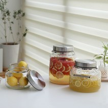[윤자매네] 일본 이시즈카사의 아델리아 밀폐 과일청 유리병 담금주 수제청 저장용기, 1리터