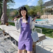 SJW 여름 여성 데님 오버롤 루즈핏 멜빵 숏팬츠 청 반바지 베이직 빅사이즈 S~3XL 4컬러