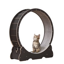 Runcats 원목캣휠 원목캣타워 캣워크 런닝머신 스크래쳐 고양이 실내 운동훈련 헬스기구 DIY 또는 5분만 간이조립 다양한 색상 사이즈, 간단 설치L(102*36*108), 무광블랙