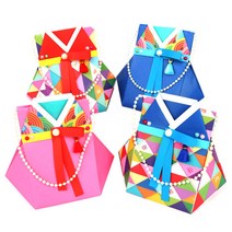 한복복주머니-입체종이접기 5인용, 2.파랑주머니+색동저고리