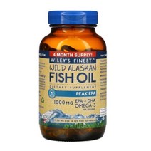 윌리스파이니스트 와이드 알래스카 피쉬 오일 오메가-3 EPA DHA 1000mg 120정, 1개, 기본