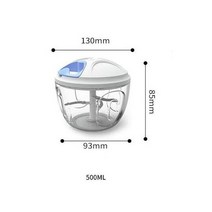 가정용고추절단기 고추절단기 자동고추절단기 고기 분쇄기 가정용 수동 믹서 만두 스터핑 기계 마늘 칠리 후추 손으로 자르는 후추 작은 트위스트 접시 제품, 500ml