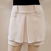 [파사디] 여성 맞주름 덧장 랩 반바지 스커트 화이트 P22FSK537MOW