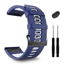 26mm Garmin Enduro 2 시계 밴드와 호환되는 6팩 Tactix 7 Pro/Fenix 6X Pro/6X/Fenix 5X/5X Plus/Descent Mk2i/D2 D, Blue/White