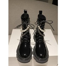 승마부츠 롱부츠 마틴 부츠 진짜 부드러운 가죽 영국 스타일 새로운 진주 체인 가