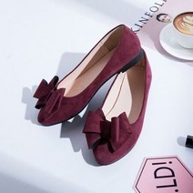 DOMS 리본장식 스웨이드 1.5cm 플랫슈즈