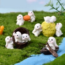 양배추 당근 뱃놀이 토끼 7종 동물 피규어 테라리움 화분 인테리어 만들기 재료 소품 미니어처, 6번