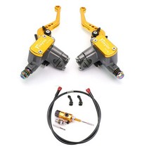 7/8 인치 22mm 오토바이 CNC 유압 클러치 키트 레버 마스터 실린더 125 ~ 250cc 혼다 야마하 두카티 아프, 12 Gold 1 Pair
