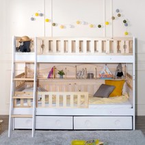 에보니아 로라 이층침대 S 가드서랍책꽂이형 매트제외 [착불배송], 경사형사다리, 경사형사다리_내추럴