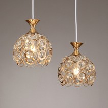 LED 오드리 2등 펜던트 골드 식탁등 포인트등 크리스탈 갓등 인테리어 조명