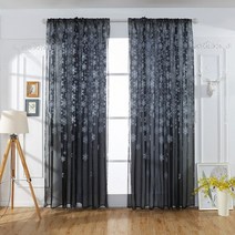 비즈발 블라인드 1pcs 크리스마스 눈송이 커튼 얇은 명주 그물 창 치료 보일 드레이프