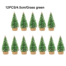 크리스마스 트리 리스 자작나무 전나무 벽 미니 오너먼트 블루 12pcs 미니 크리스마스 트리 프로스트 파인, 07 4.5cm