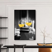 꽃그림액자 식당 장식그림 아이디어 술잔 포스트모던 심플 주방 걸이식그림 북유럽럭셔리 현관 벽면 벽화, C05-3550 25mm두꺼운 판자 방수 무늬 커버