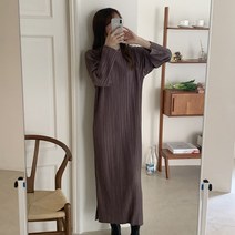 퍼니걸스 6069 라운드 플리츠 주름 롱 원피스 여성의류