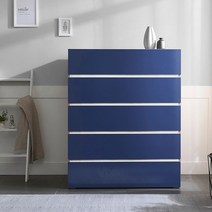 틸리프 광폭 빅 서랍장 5단 1000, 딥블루