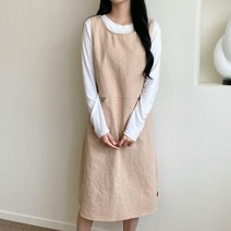 다잇템 [다잇템] 여자 단추 민무늬 슬리브리스 SS 린넨원피스 롱원피스