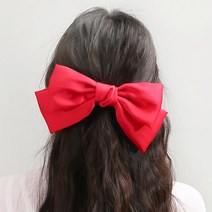 왕리본 실크 리본핀 머리핀 머리삔 자동 헤어핀 왕리본핀 레드 엔젤슈슈 84322EA