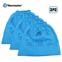 호환 청소기파츠 청소기부품 Vacmaster 천 필터 진공 필터 백 3 개몫, 푸른, 3개