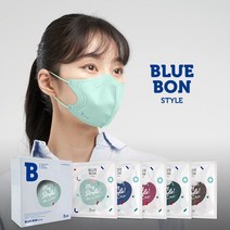 블루본 스타일 컬러 마스크 대형 100매, 네이비