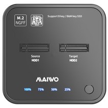 외장하드 SSD HDD TYPE-C 대용량 메모리 휴대용maiwo usb 3.1 type c to m.2 듀얼 베이 드라이브 도킹 스테이션 m2 용 오프라인 클론 지원 2tb, 협력사, 우리 플러그 ngff