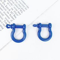 헤세드 [8색]간편 개폐형 컬러 U링고리 아연합금 팔찌 악세사리 금속장식 (2개), 블루