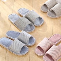 스트라이프 심플 실내슬리퍼 남녀공용 커플 거실화, A102)가는줄스트라이프_그레이(L)