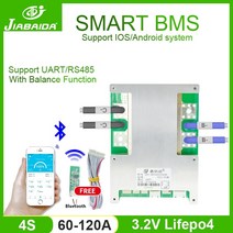 인산철파워뱅크 jbd smart bms 12v 4s lifepo4 100a rechargable 60a, 120a bt rs485