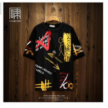 남자 반팔티 낙서 프린팅 하라주쿠 힙합 박스티 HIT No.7 CV9