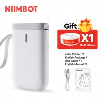 페이지라벨기 네임스티커기계Niimbot-D110 휴대용 미니 무선 감열식 라벨 프린터 투명한 종이 포켓 바코드, 01 D11 White