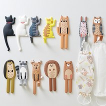 선물의집365 동물 고양이 현관 현관문 마스크 걸이 구부러지는 자석 후크 차키 열쇠, 1개, 블랙캣