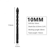 타일비트 드릴 타일커터기 대리석 타일 절단기 3-12mm 세트 유리 콘크리트 오프너 벽돌 하드 합금 삼각형 도구 키트 다기능 링 도구, 10mm